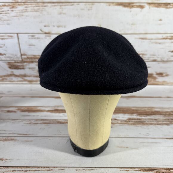 Kangol 100% Wool Cap Hat The Original Wool 504 0258BC Med Large Navy Blue Used - Picture 1 of 7